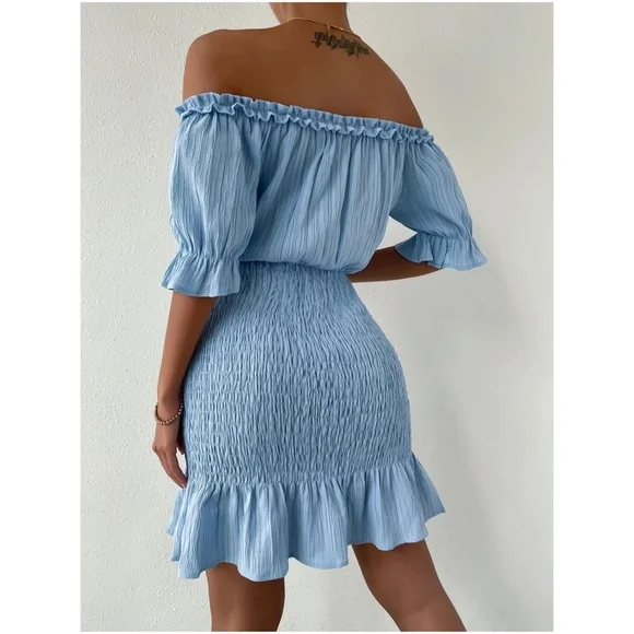 Boho Off shoulder Ruffle Dress - Picture 9 of 10